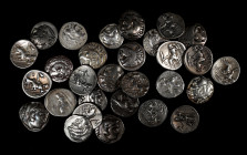 MACEDON. Kingdom of Macedon. Group of Alexander III-style Silver Drachms (29 Pieces). Average Grade: FINE.

A group of Drachms struck in the names a...