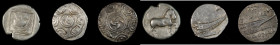 MACEDON. Kingdom of Macedon. Trio of Silver Hemidrachms (3 Pieces). Average Grade: CHOICE VERY FINE.

A nice grouping of various Macedonian Hemidrac...