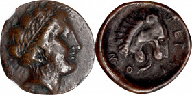 THESSALY. Pherai. AE 17mm (4.16 gms), Early 4th Century B.C. NGC Ch VF, Strike: 5/5 Surface: 4/5.

HGC-4, 567; BCD Thessaly-II, 689. Obverse: Wreath...