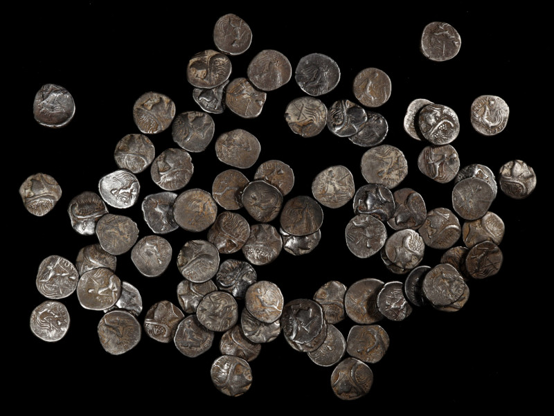 EUBOIA. Histiaia. Group of Silver Tetroboles (76 Pieces). Average Grade: FINE.
...