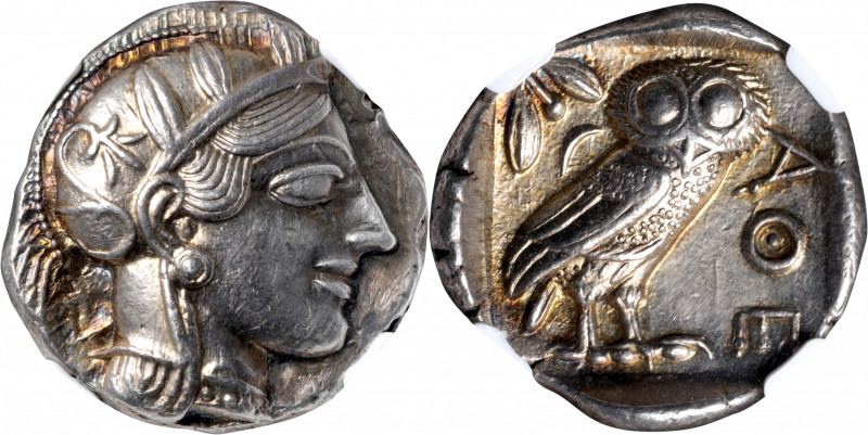 ATTICA. Athens. AR Tetradrachm (17.19 gms), ca. 454-404 B.C. NGC AU, Strike: 5/5...