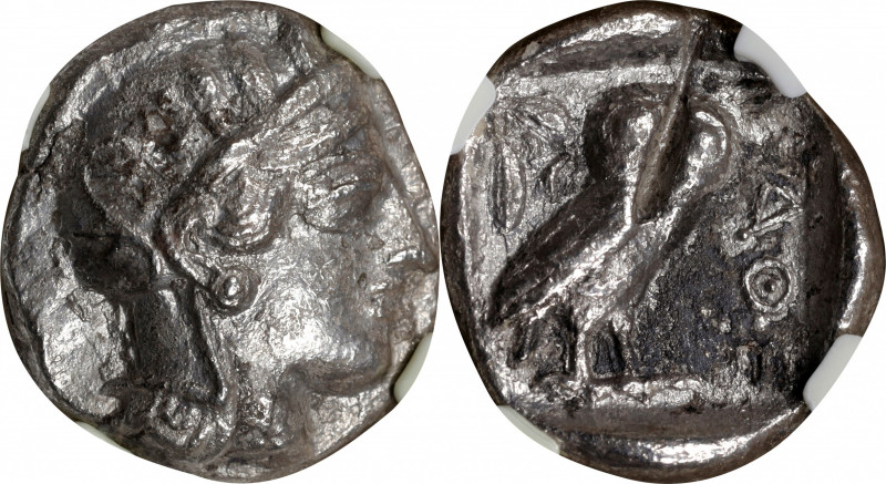 ATTICA. Athens. AR Tetradrachm (16.31 gms), ca. 454-404 BC. NGC F, Strike: 5/5 S...