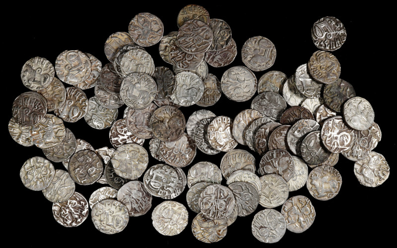 INDIA. Sultans of Delhi. Group of Silver Drachms (94 Pieces). Average Grade: VER...