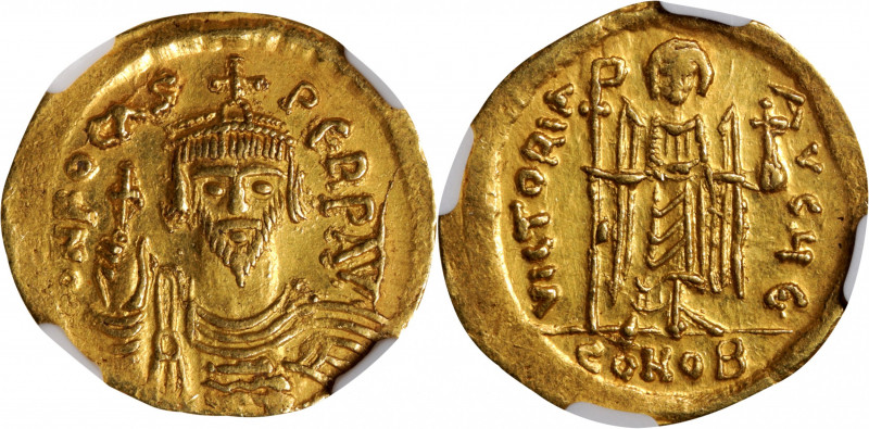 PHOCAS, 602-610. AV Solidus (4.47 gms), Constantinople Mint, 5th Officina, 607-6...