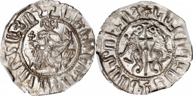 ARMENIA. Tram, ND (1198-1219). Sis Mint. Levon I. NGC MS-65.

Weight: 3.00 gms. Obverse: King seated on throne, facing; Reverse: Two lions rampant, ...