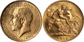 AUSTRALIA. 1/2 Sovereign, 1915-S. Sydney Mint. George V. PCGS MS-64.

Fr-41; S-4009; KM-28. Satin surfaces and brilliance that drips throughout. Thi...