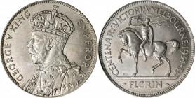 AUSTRALIA. Florin, 1934/5. Melbourne Mint. George V. PCGS MS-65.

KM-33. A dual-date commemorative, sharply struck and pleasing, with full satiny lu...