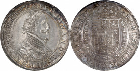 AUSTRIA. Taler, 1624. Graz Mint. Ferdinand II. NGC Unc Details--Obverse Cleaned.

Dav-3104; KM-520. The obverse shows bright central surfaces with p...