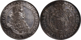 AUSTRIA. Taler, 1682/78-IAN. Graz Mint. Leopold I. NGC AU-58.

Dav-3232; KM-1272. A wonderful overdate specimen, this example is the highest graded ...