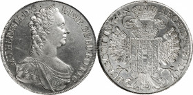 AUSTRIA. Taler, 1765. Hall Mint. Maria Theresa. PCGS MS-61.

Dav-1122; KM-1816. A blast white and sharply detailed Taler, with somewhat flashy luste...