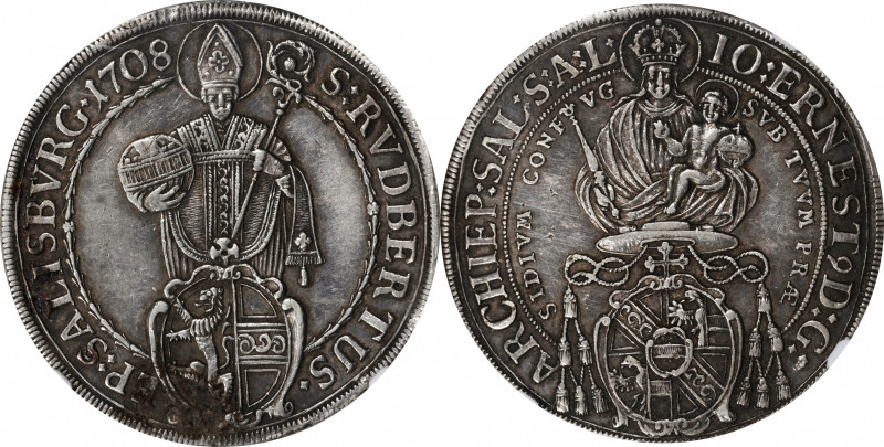 AUSTRIA. Salzburg. Taler, 1708. Johann Ernst Graf von Thun und Hohenstein. NGC A...