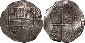 BOLIVIA. Cob 8 Reales, ND (1613-17)-P Q. Potosi Mint. Philip III. NGC AU-53.

KM-10; Cal-type 164 #916. Weight: 27.10 gms. Variety with a castle in ...