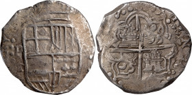 BOLIVIA. Cob 8 Reales, ND (1618-21)-P T. Potosi Mint. Philip III. PCGS VF-35.

KM-10; Cal-type 165. Weight: 26.99 gms. A broadly struck Cob, with cl...