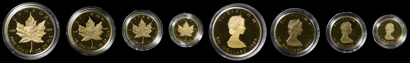 CANADA. Quartet of Gold Maple Leaf Set (4 Pieces), 1989. Ottawa Mint. Elizabeth ...