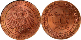 GERMAN EAST AFRICA. Pesa, 1890. Berlin Mint. Wilhelm II. NGC MS-66 Red.

KM-1; J-710. Pop: 7, none graded finer by NGC. A gorgeous Gem with radiant ...