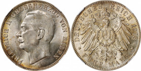 GERMANY. Baden. 5 Mark, 1913-G. Stuttgart Mint. Friedrich II. NGC MS-63.

KM-281; J-40. A near-Gem crown-sized issuance, with an attractive golden t...