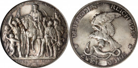 GERMANY. Prussia. 2 Mark, 1913. Berlin Mint. Wilhelm II. PCGS MS-65.

KM-532; J-109. Commemorating the centennial of the defeat of Napoleon at Leipz...