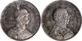 GERMANY. Prussia. Otto von Bismarck & Wilhelm II Silver Medal, 1894. PCGS SPECIMEN-62.

Bennert-117. A rather striking visual appearance greats the ...