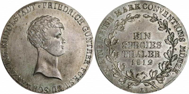 GERMANY. Schwarzburg-Rudolstadt. Taler, 1812-L. Saalfeld Mint. Friedrich Gunther...