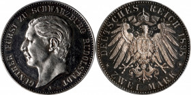 GERMANY. Schwarzburg-Rudolstadt. 2 Mark, 1898-A. Berlin Mint. Gunther Viktor. PCGS PROOF-62.

KM-186; J-167. Mintage in Proof: 375. A RARE issue wit...