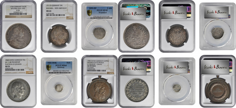 GERMANY. Sextet of German States Issues (6 Pieces), 1693-1911. All NGC or PCGS C...