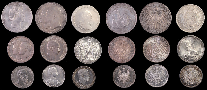 GERMANY. Empire. Nonet of Silver Denominations (9 Pieces), 1767-1913. Grade Rang...