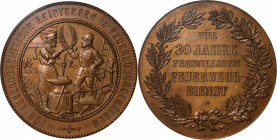 GERMANY. Empire. 30 Years of Firefighting/Excellence in Firefighting Equipment Bronze Award Medal, ND (ca. 1887-93). W. Mayer's Mint in Stuttgart. PCG...