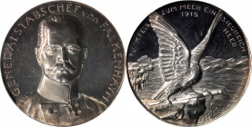 GERMANY. Empire. General Falkenhayn Silver Medal, 1915. PCGS SPECIMEN-62.

Zetzmann-2092. Deeply reflective fields and a very bold high-relief strik...
