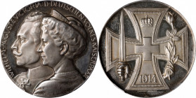 GERMANY. Empire. Wilhelm II & Augusta Viktoria/Iron Cross Silver Medal, 1914. PCGS SPECIMEN-65.

Zetzmann-5002. Reflective and flashy, this Gem Meda...