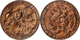 GERMANY. Weimar Republic. Bronze 2 Taler (6 Marks) Notgeld, 1923. PCGS MS-62 Red Brown.

Funck-537.18Ac. Obverse: Bearded figure facing left; Revers...
