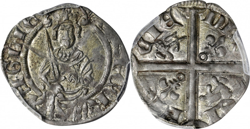 GREAT BRITAIN. Anglo-Gallic. Aquitaine. Hardi d'argent, ND (1362-72). Poiters Mi...