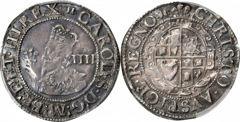 GREAT BRITAIN. Groat, ND (1638-42). Aberystwyth Mint; mm: book. Charles I. PCGS ...