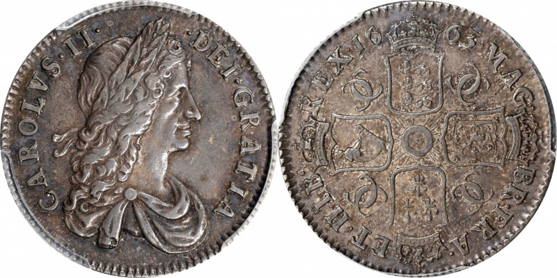 GREAT BRITAIN. Shilling, 1663. London Mint. Charles II. PCGS AU-53.

S-3372; K...