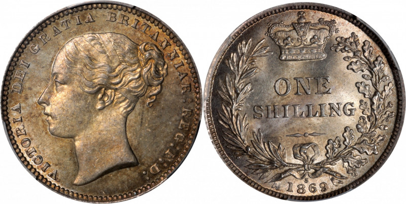 GREAT BRITAIN. Shilling, 1869. London Mint. Victoria. PCGS MS-64.

S-3906a; KM...