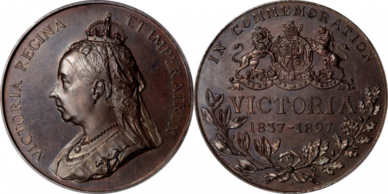 GREAT BRITAIN. Diamond Jubilee Bronze Medal, 1897. Victoria. PCGS SPECIMEN-64 Br...