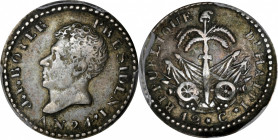 HAITI. 12 Centimes, L'An 24 (1827). PCGS EF-45.

KM-19. A wholesome and evenly worn coin, with some minor accumulation of grit in the peripheries. T...