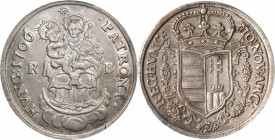 HUNGARY. 1/2 Taler, 1706-KB. Kremnica Mint. Franz II Rakoczi. PCGS AU-55.

KM-265.1. Revolutionary coinage of the Malcontents. An attractive example...