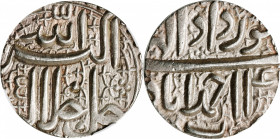 INDIA. Mughal Empire. Rupee, ND (1595-1605). Ahmadabad Mint. Akbar Jalal-ud-din Muhammad (the Great). NGC MS-64.

KM-93.2. This beautiful Mughal pie...