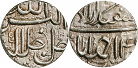 INDIA. Mughal Empire. Rupee, ND (1595-1605). Ahmadabad Mint. Akbar Jalal-ud-din Muhammad (the Great). NGC MS-63.

KM-93.2. Produced during the Persi...