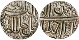 INDIA. Mughal Empire. Rupee, IE 44 (1599/00). Ahmadabad Mint. Akbar Jalal-ud-din Muhammad (the Great). NGC MS-64.

KM-93.2. This near-Gem piece was ...