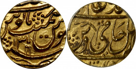 INDIA. Rohilkhand. Mohur, ND (11)84 Year 13 (1773). Najibabad Mint. Najib Khan. PCGS MS-64.

Fr-1377; KM-100. Struck in the name of Shah Alam II. Th...