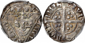 IRELAND. Penny, ND (1297-1302). Dublin Mint. Edward I. PCGS AU-53.

S-6264. Second coinage ('ЄDW') coinage, late issue, group G. Obverse: Crowned fa...