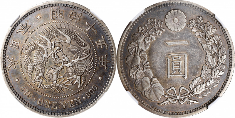 JAPAN. Yen, Year 15 (1882). Osaka Mint. Mutsuhito (Meiji). NGC AU-53.

KM-Y-A2...