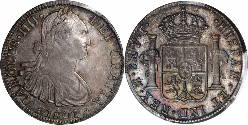 MEXICO. 8 Reales, 1801-Mo FT. Mexico City Mint. Charles IV. PCGS AU-53.

KM-10...