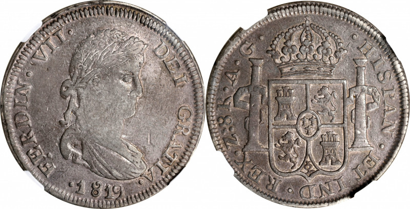 MEXICO. 8 Reales, 1819-Zs AG. Zacatecas Mint. Ferdinand VII. NGC EF-40.

KM-11...