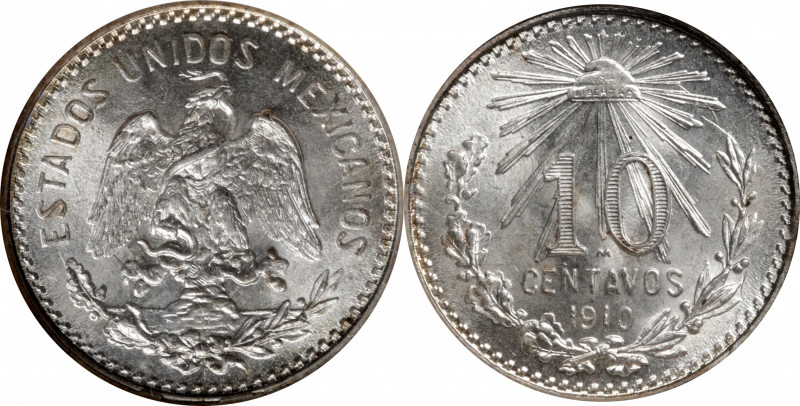 MEXICO. 10 Centavos, 1910-M. Mexico City Mint. NGC MS-66.

KM-428. Razor sharp...