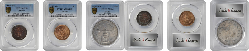 MEXICO. Trio of Decimal Issues (3 Pieces), 1898-1949. Mexico City Mint. All PCGS...