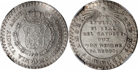 MEXICO. Charles IV/Real del Catorce Silver Proclamation Medal, ND (1788-1808). NGC EF-45.

Grove-C-170. A well struck and wholesome SCARCE Medal, wi...