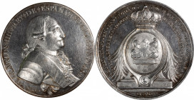 MEXICO. Charles IV/Valladolid de Michoacan Silver Proclamation Medal, 1791. PCGS MS-61.

Grove-C-241a. A boldly struck Crown-sized Medal with sharp ...