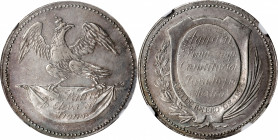 MEXICO. Augustin I Iturbide Silver Proclamation Medal, 1823. NGC AU-53.

Grove-13a. By J. Guerrero. Obverse: Crowned eagle, with wings spread, atop ...